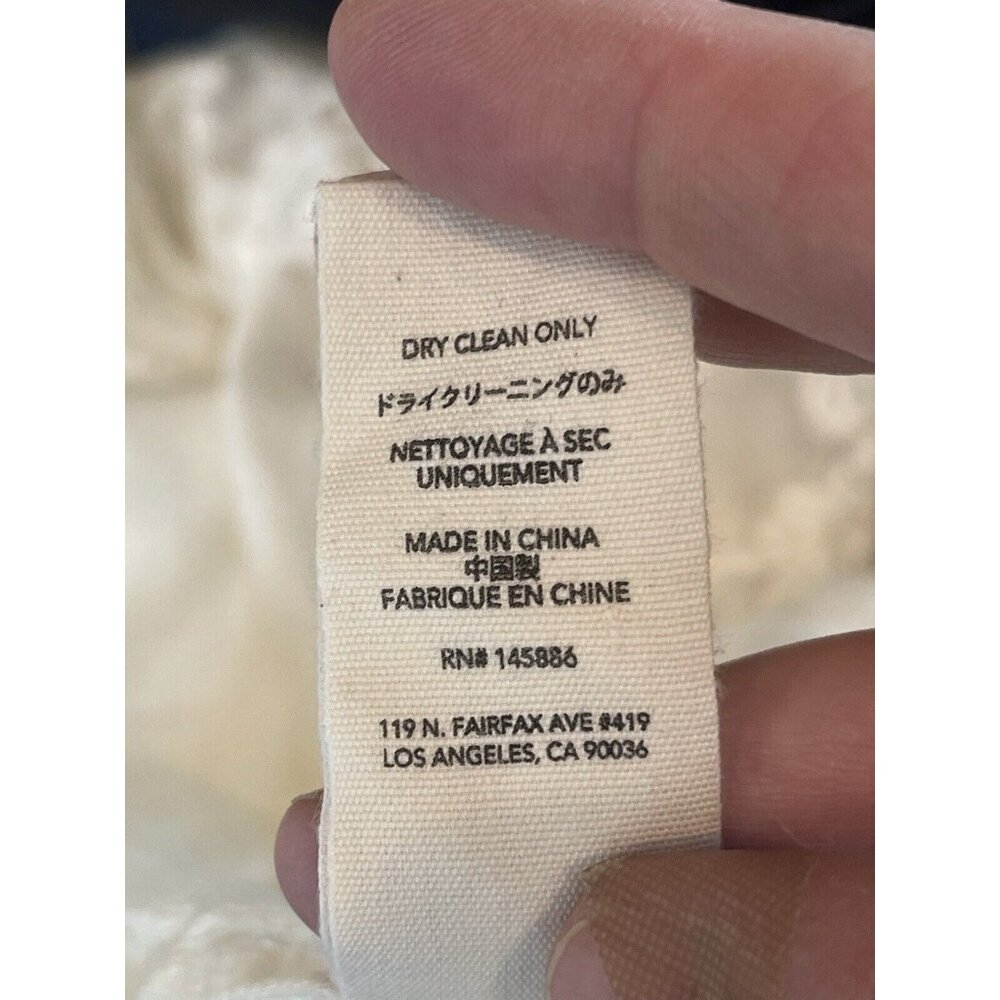 The Great Shirt Womens Size S Embroidered 3/4 Sleeve Silk Blouse Boho Sheer - Picture 9 of 11